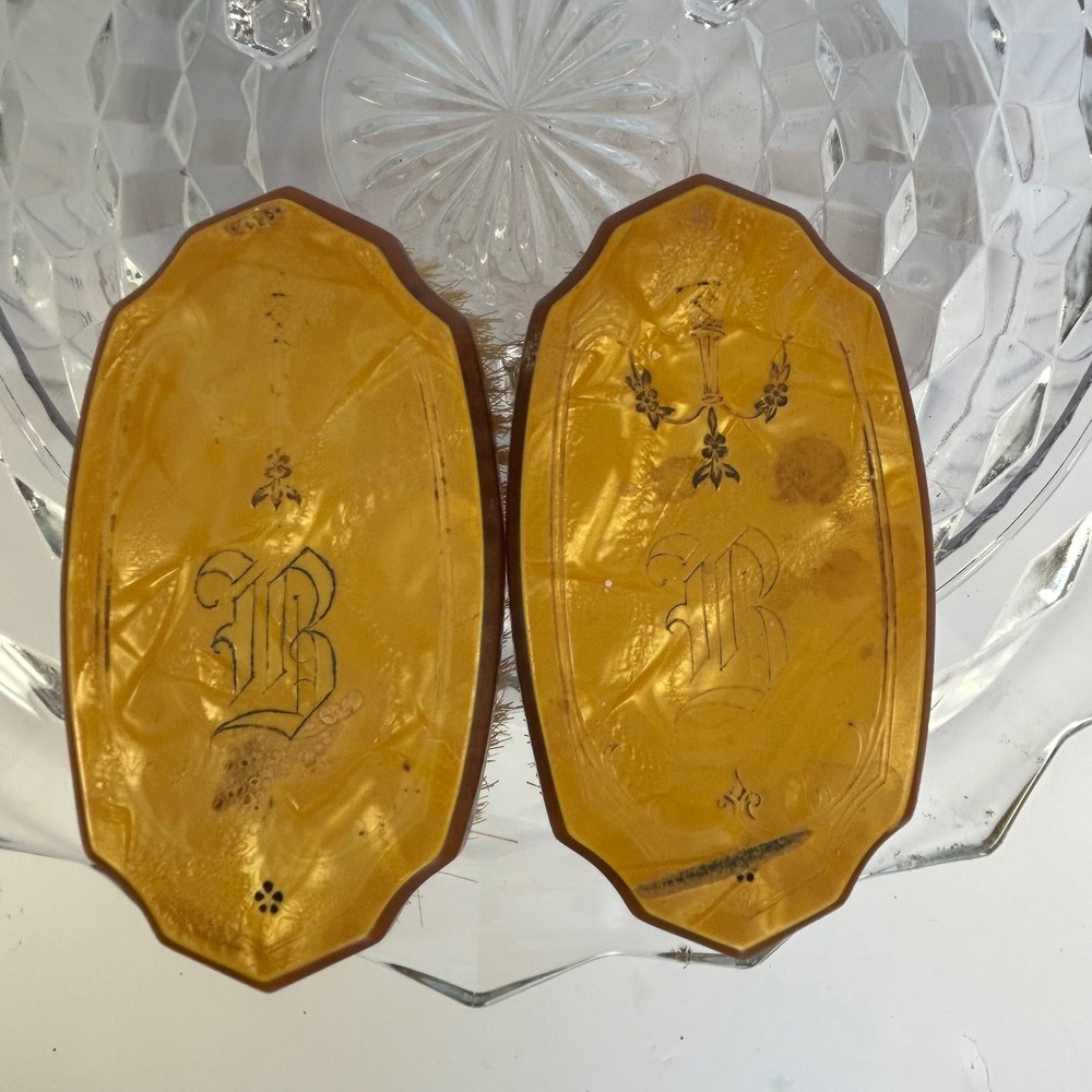 Vintage Vanity Dresser Brush Set, Monogrammed Art‎ Deco Style Hair Brush